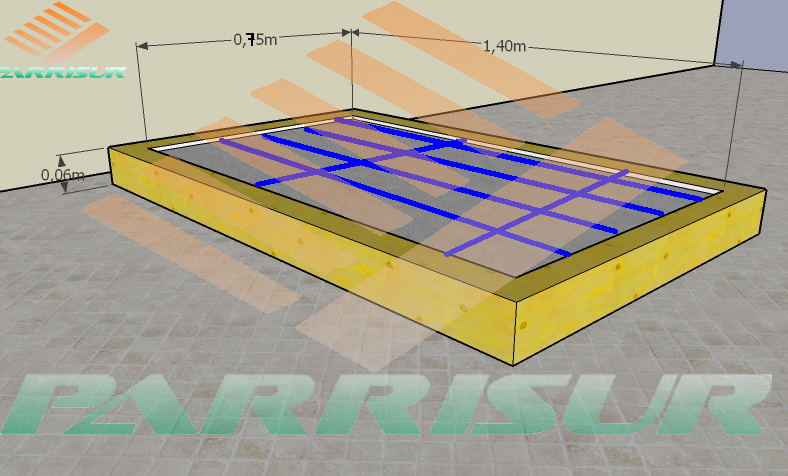 Base de estructura de parrilla en obra